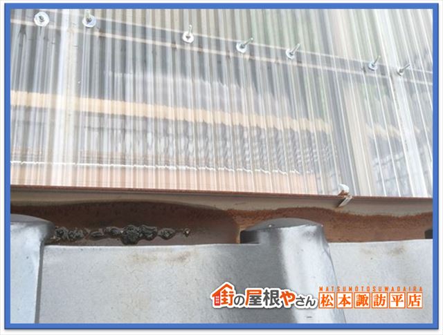 安曇野雨樋破損現地調査