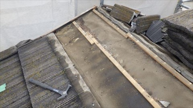 山形村モニエル瓦葺き替え工事2