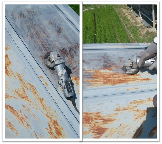 松本市物置小屋屋根塗装