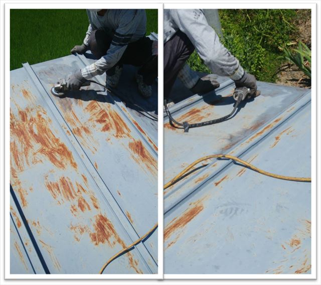 松本市物置小屋屋根塗装