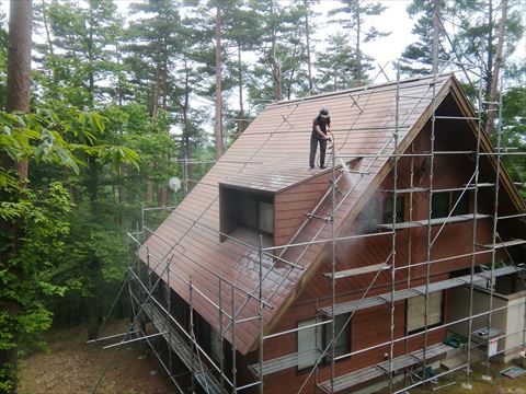 別荘屋根塗装