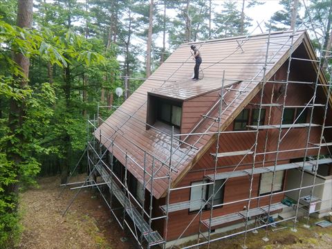 別荘屋根塗装