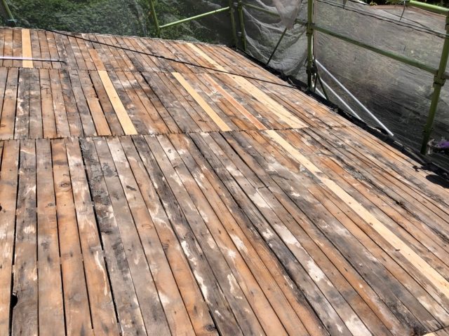 下地一部補修した様子