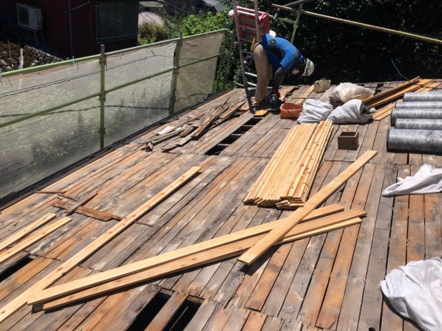 下地の補修部分の様子