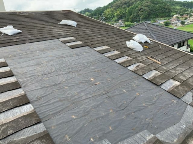 雨漏り補修工事スレート撤去
