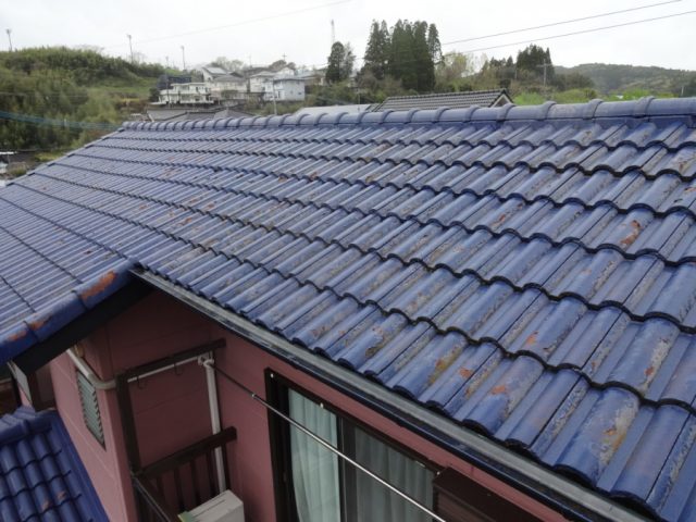 鹿児島市の屋根塗装工事前の様子