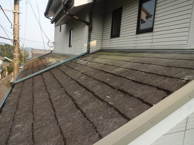 スレート屋根カビ状況