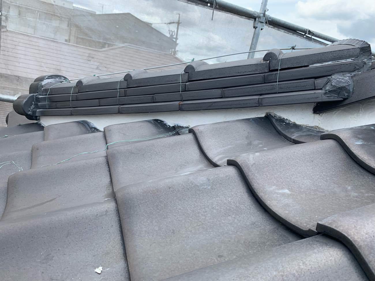 棟下漆喰　施工後の様子