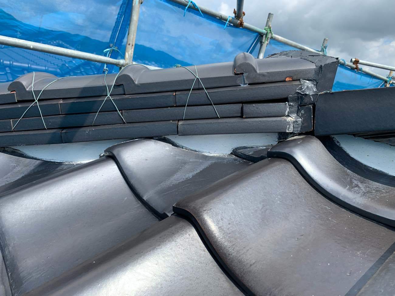 棟下漆喰の施工後