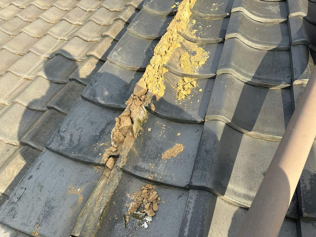 既設漆喰の撤去