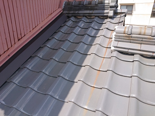 屋根の点検をしています