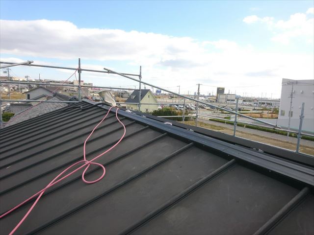 下地工事　貫板取り付け