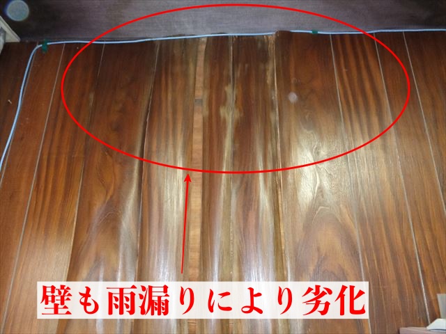 雨漏り調査　雨染みの確認