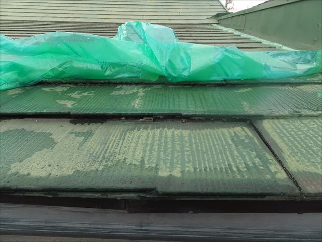 雨漏りしている箇所　雨水が滞留