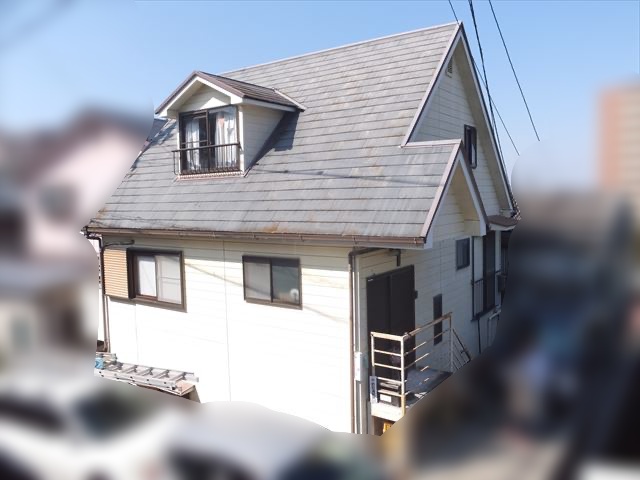 外観　急勾配屋根でした