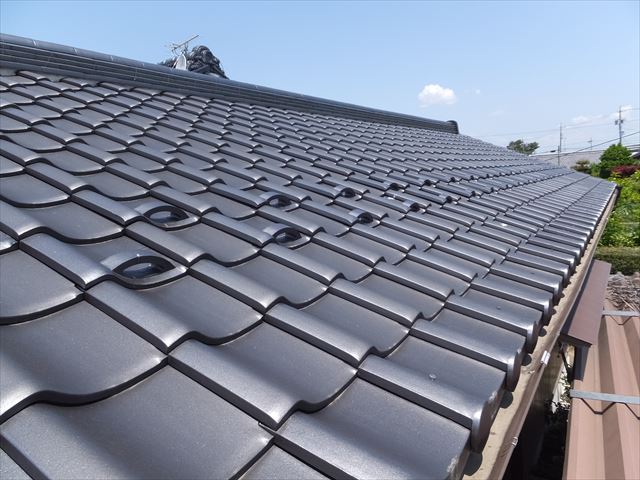 屋根瓦のズレ確認