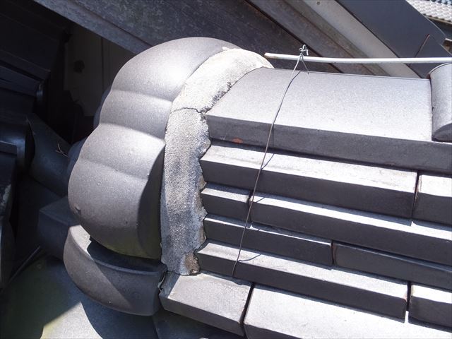 鬼瓦漆喰の劣化