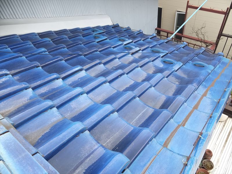 屋根の点検の様子