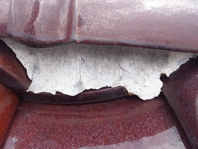 棟の補修工事　漆喰