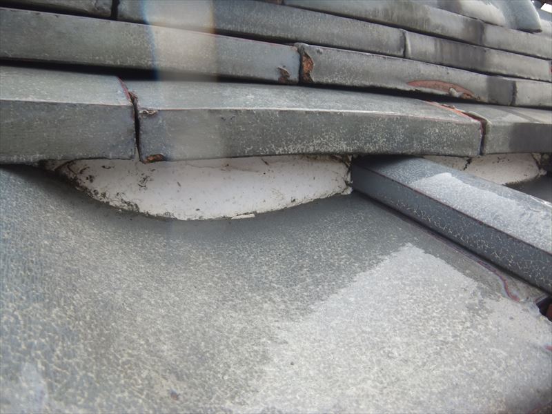 棟下漆喰の劣化状況