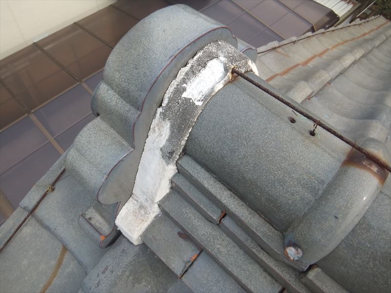 鬼瓦漆喰の劣化