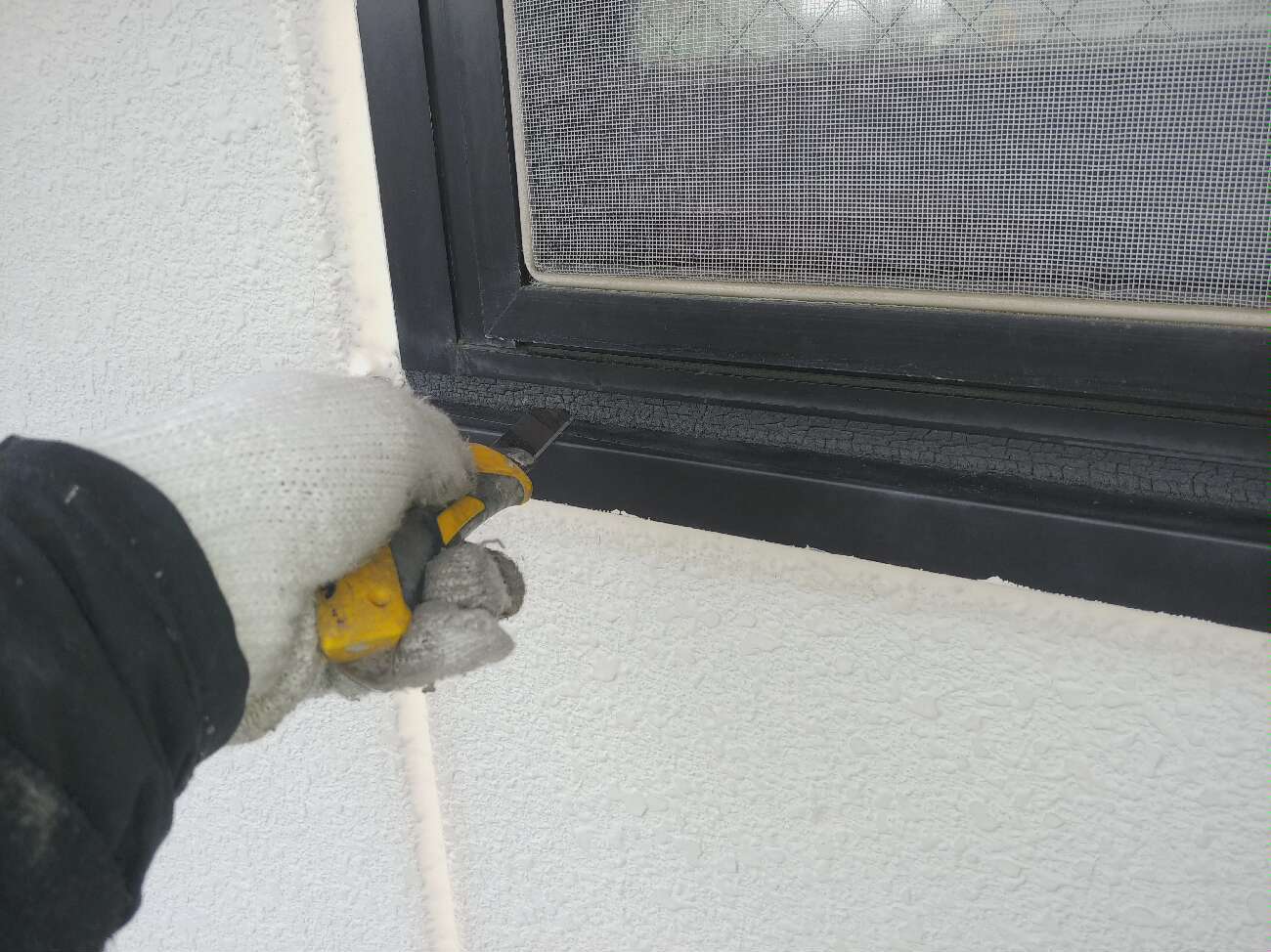 面台下シーリング　シーリング撤去