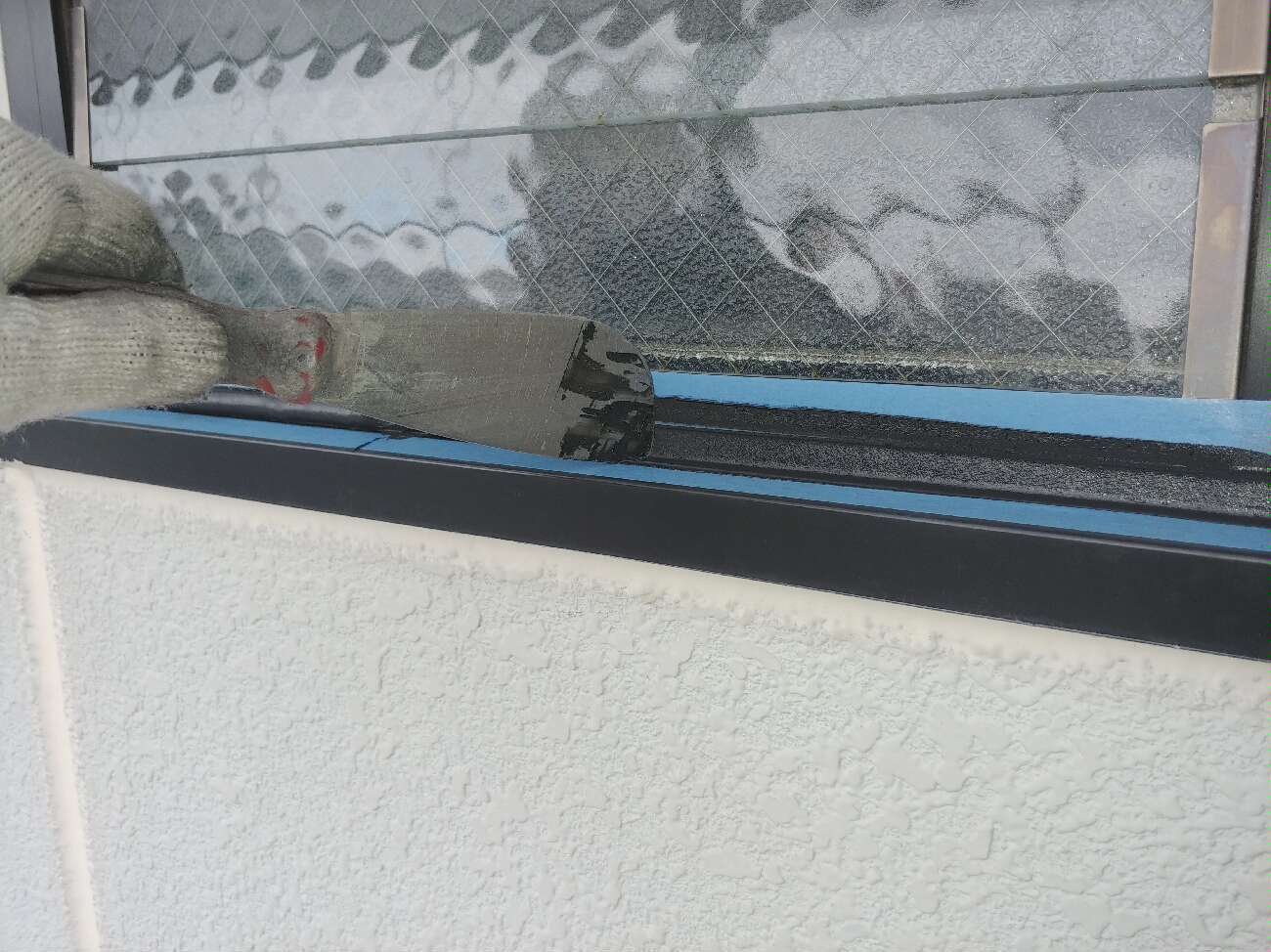 面台下シーリング　ならし