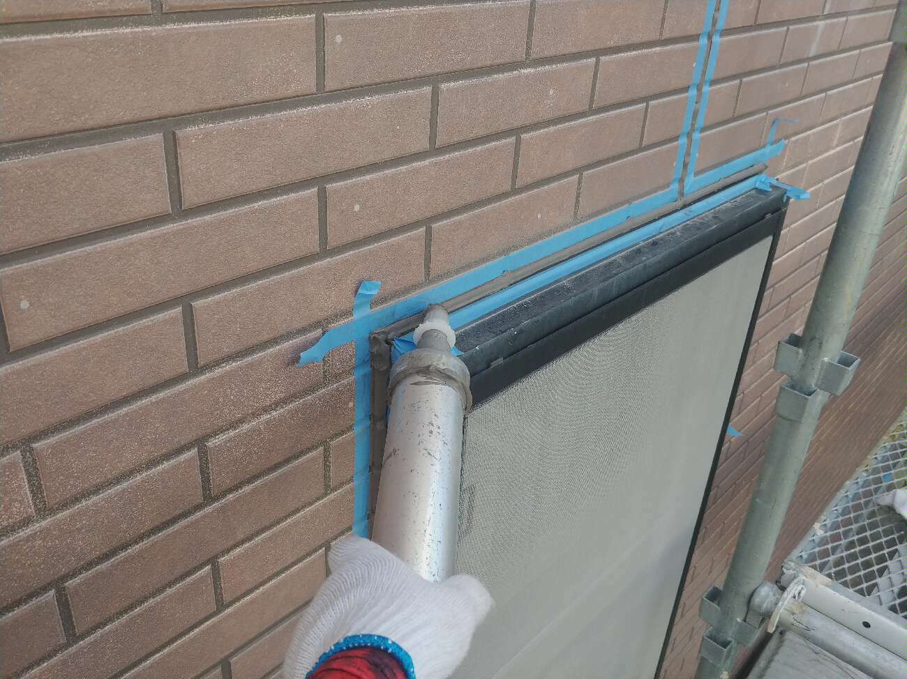 サッシ周りシーリング充填状況