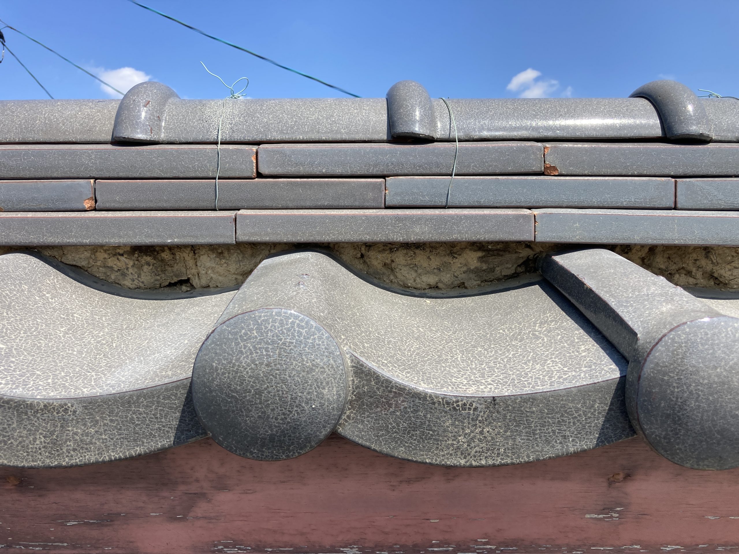 漆喰の撤去後の状況