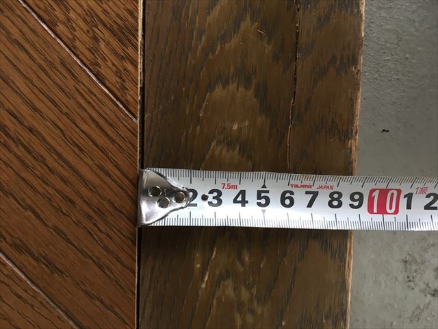 玄関框　サイズ計測