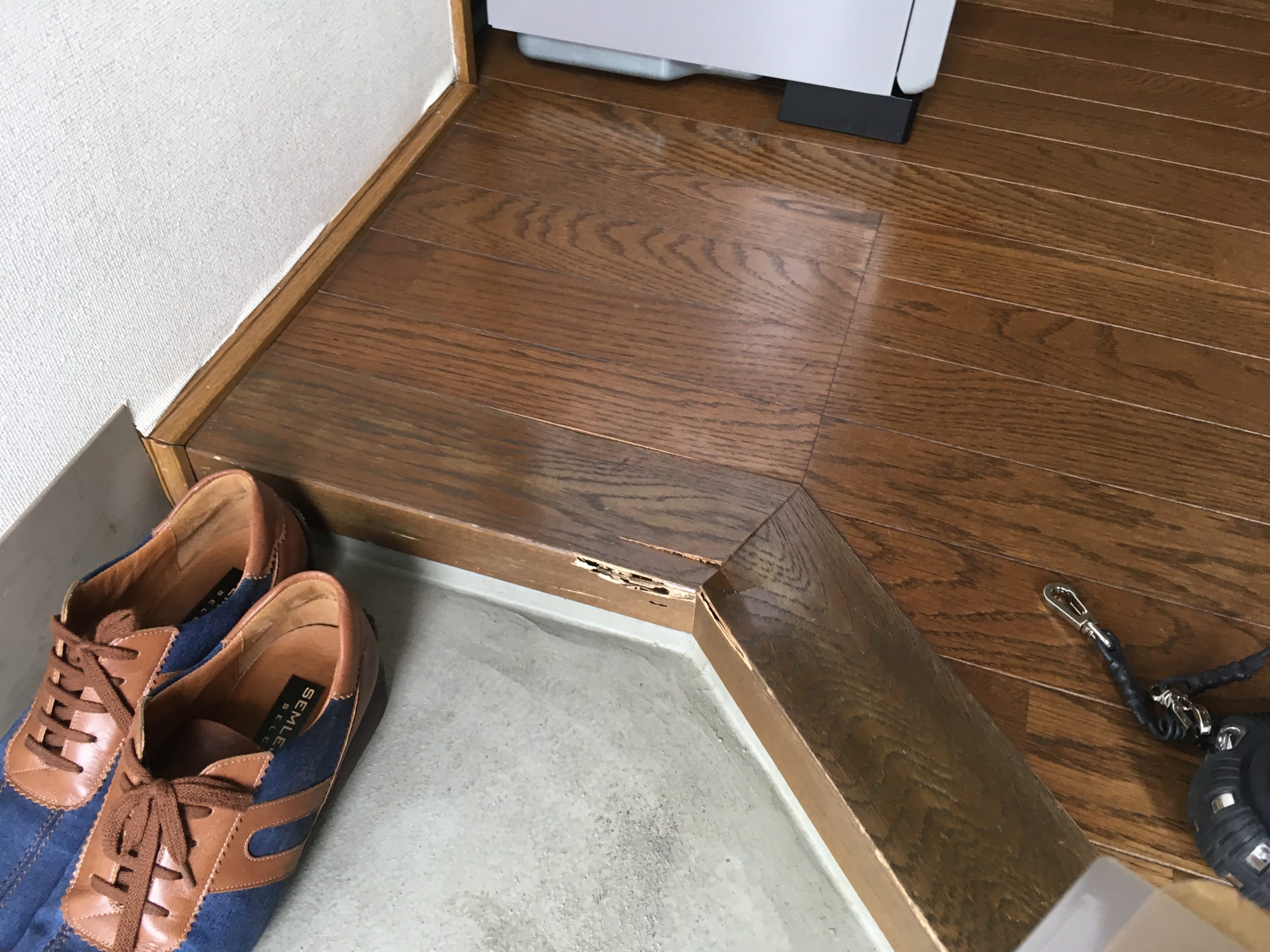 玄関框　サイズ計測