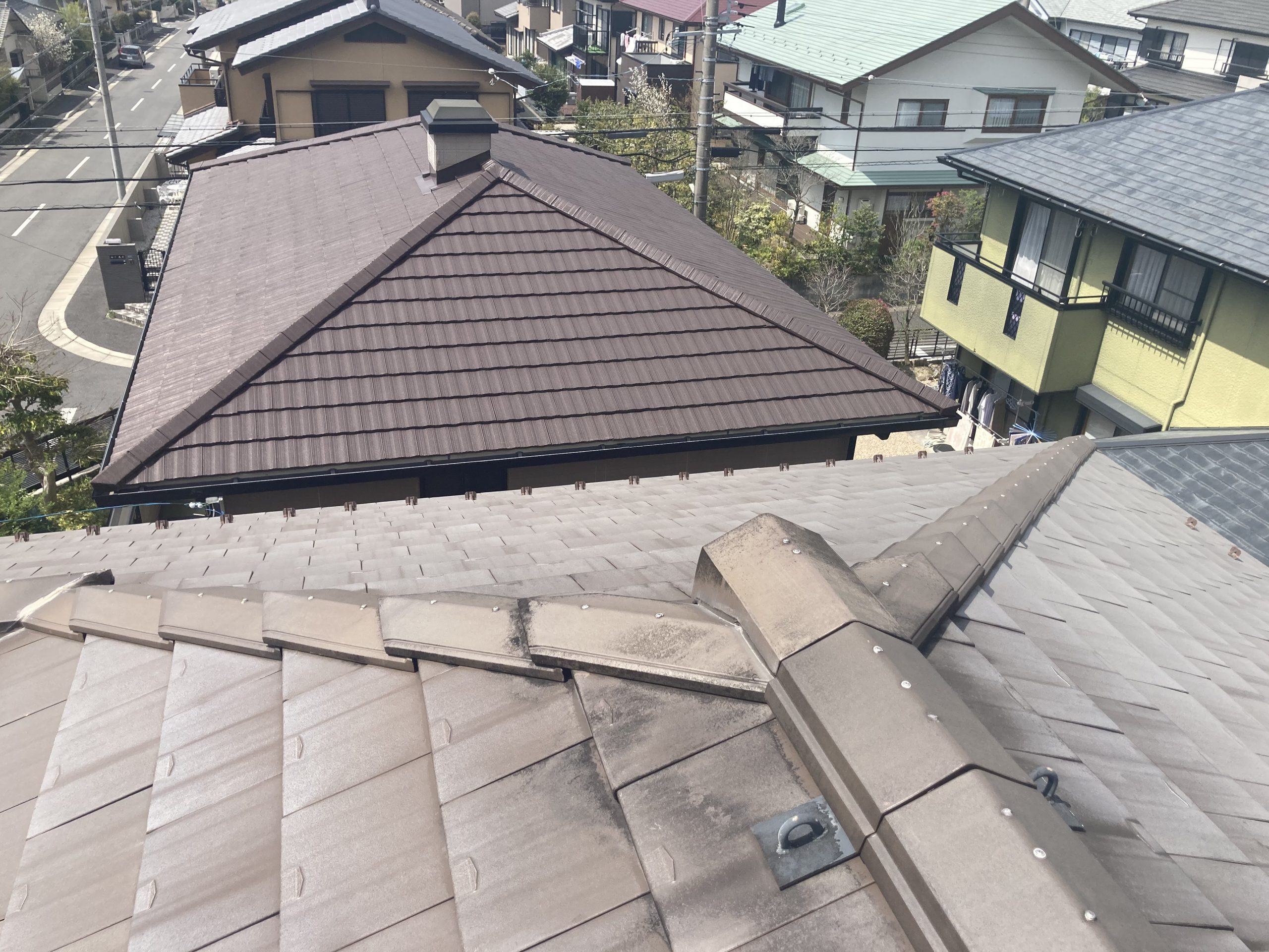 平板瓦　屋根点検