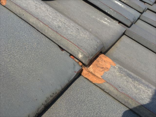 陶器瓦　瓦の凍て