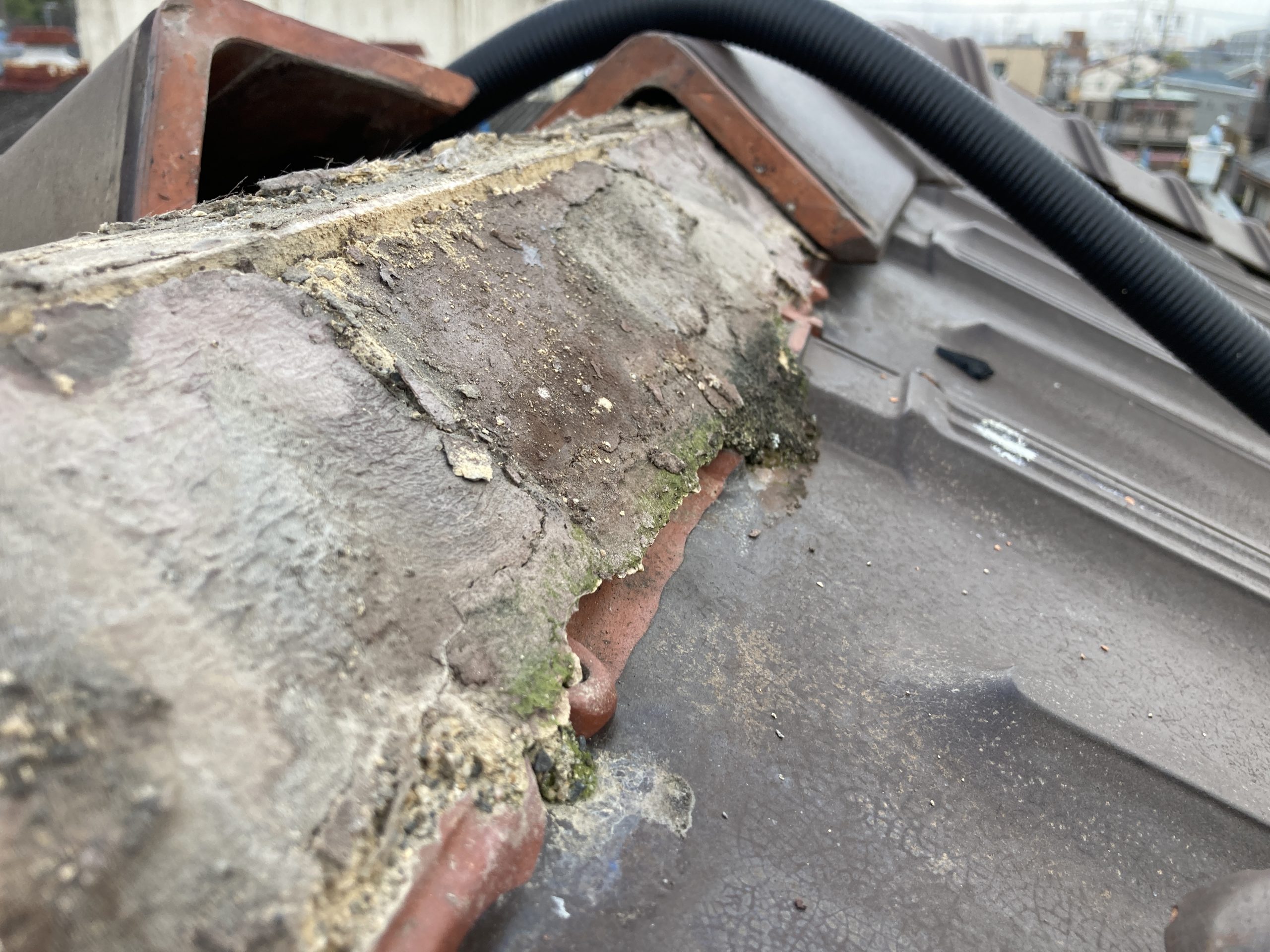 漆喰の様子　劣化