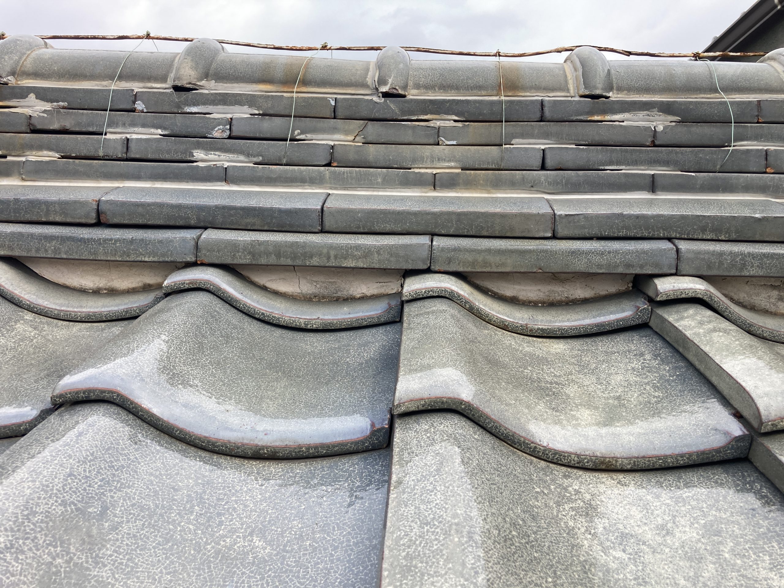 棟の漆喰の点検　劣化状況