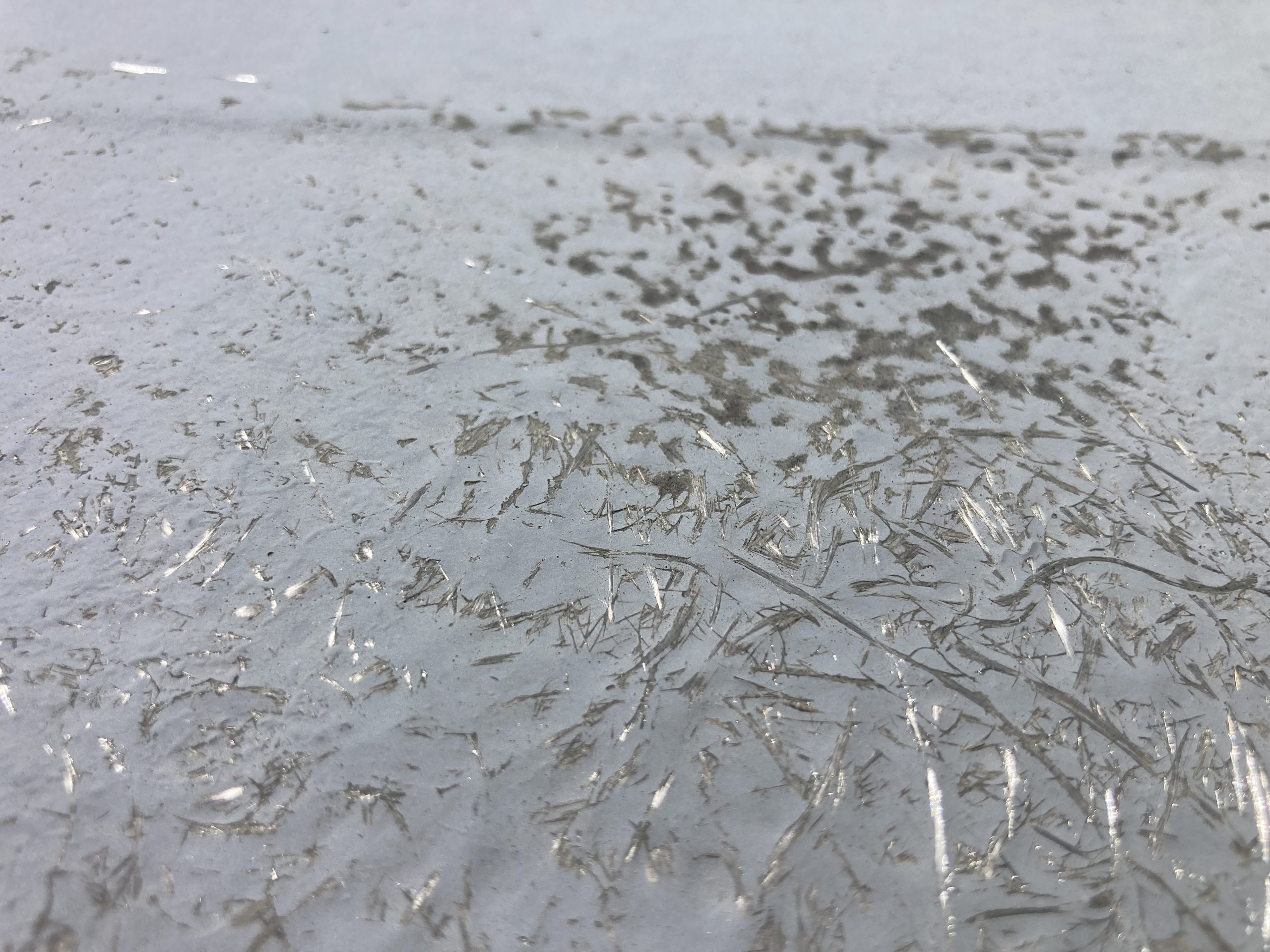 防水の劣化　点検中　FRP防水