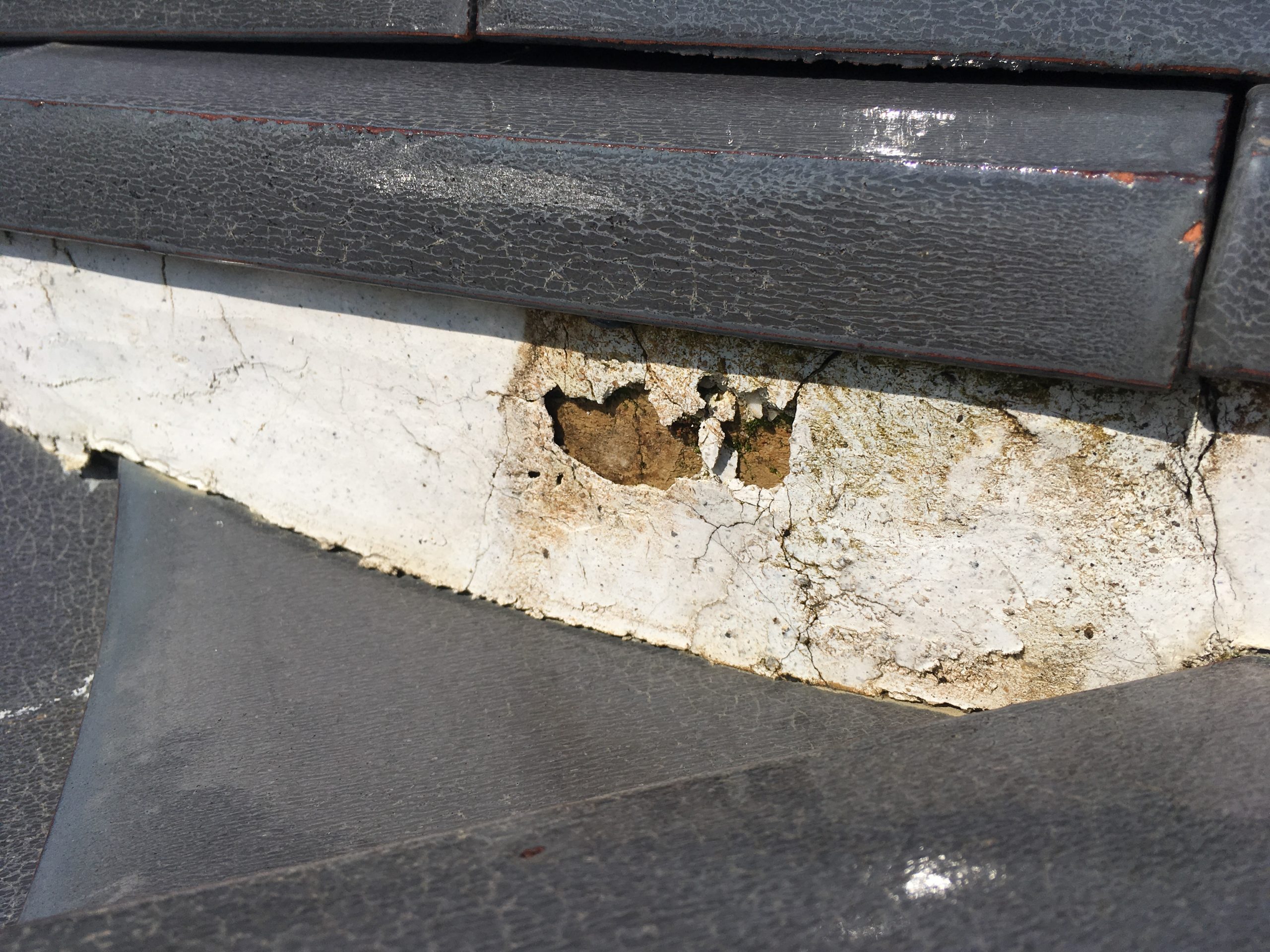 棟下の漆喰の状況