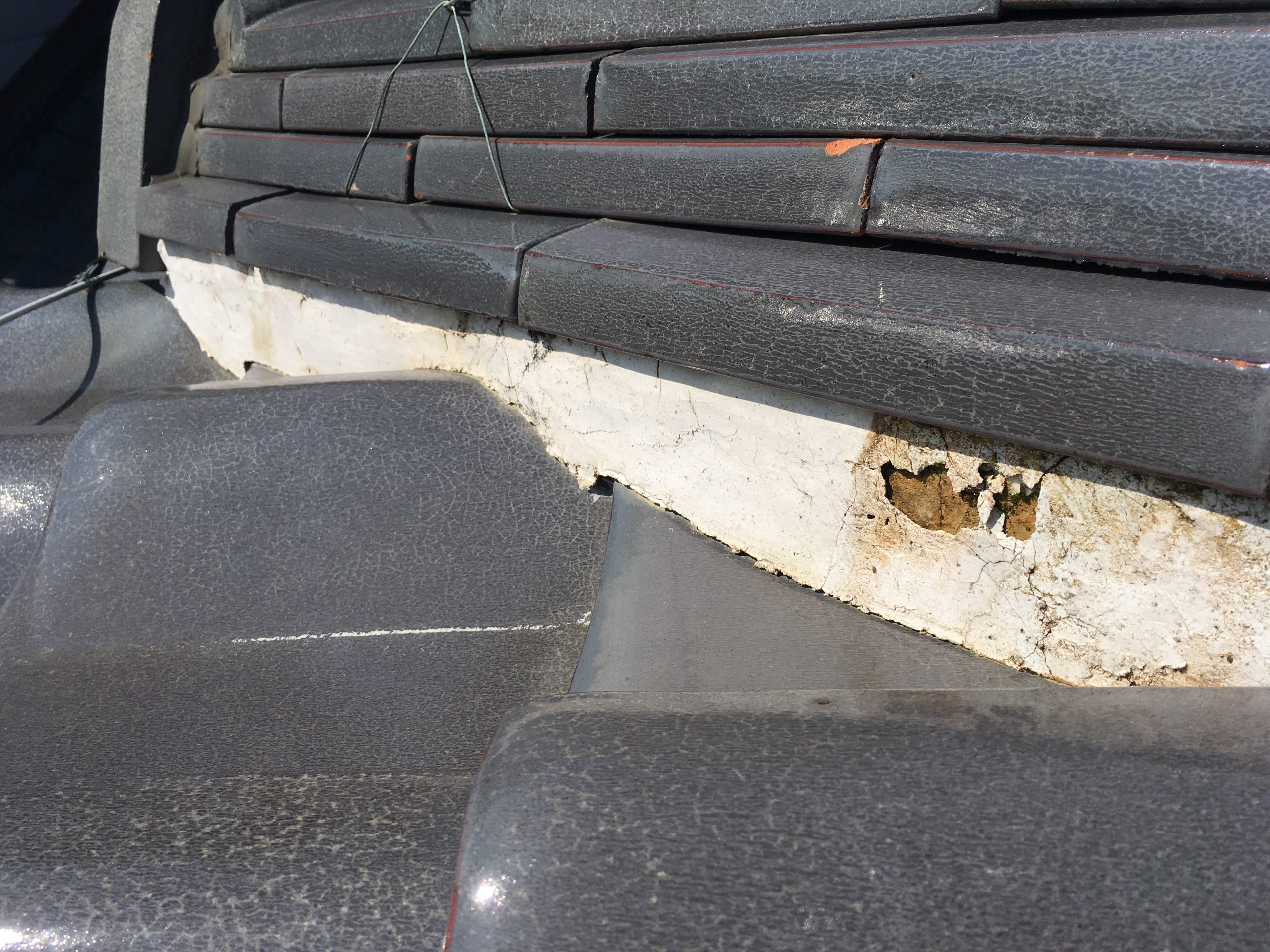 棟下の漆喰の状況