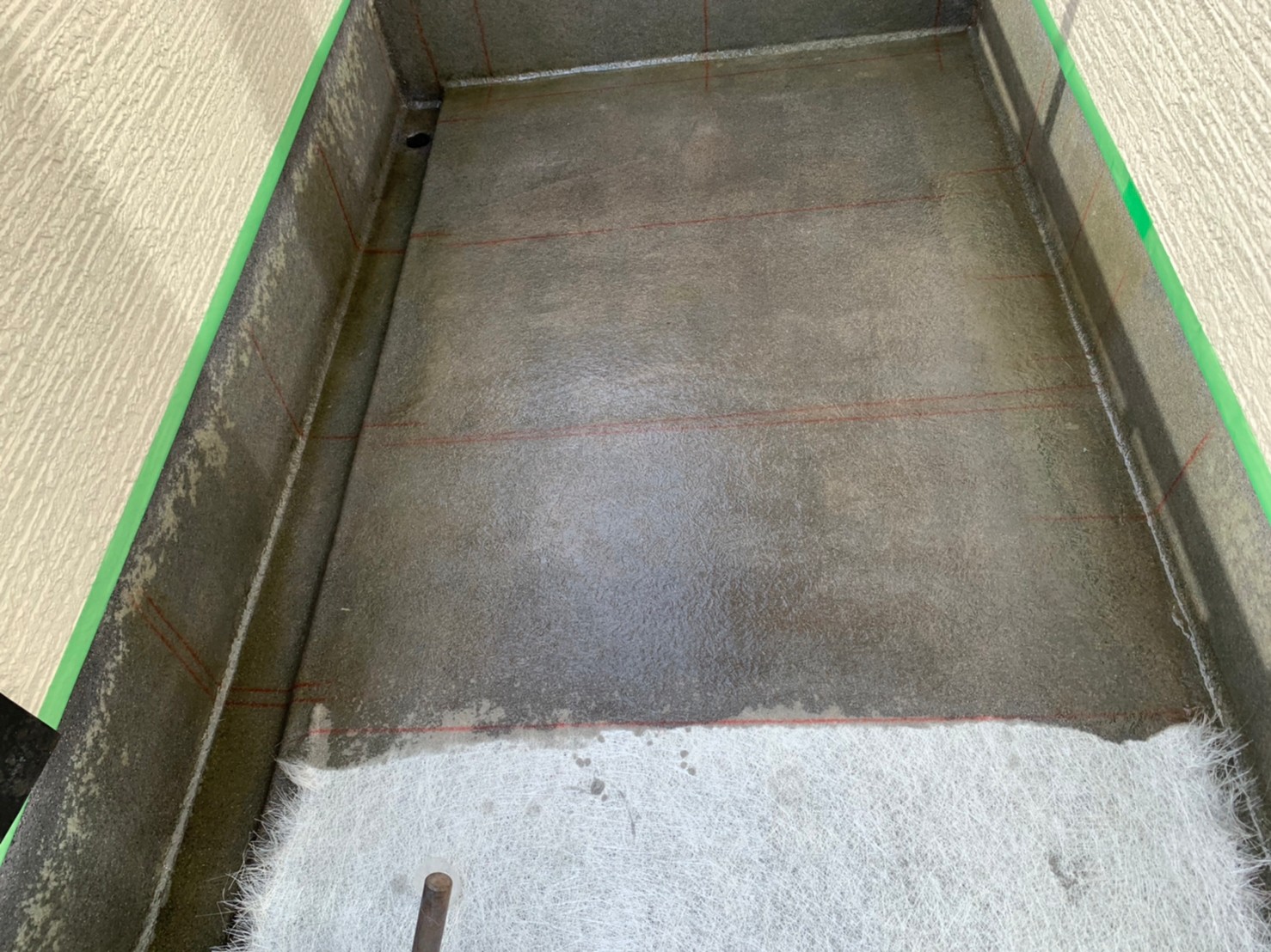 ガラスマット敷き