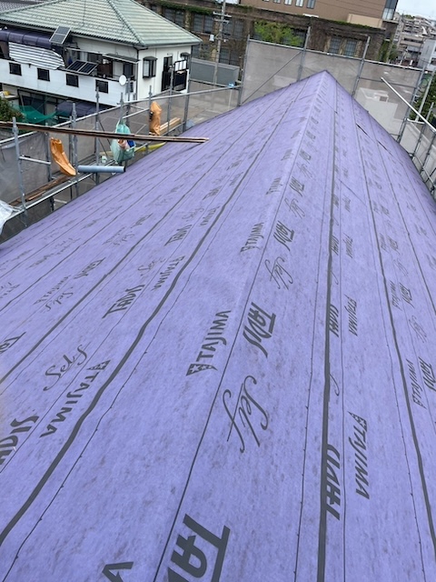 防水シート施工