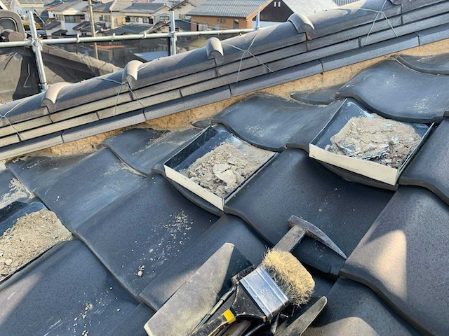 既存漆喰の撤去・別箇所