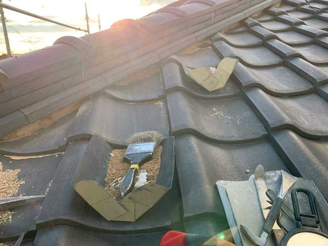 漆喰撤去中・別箇所