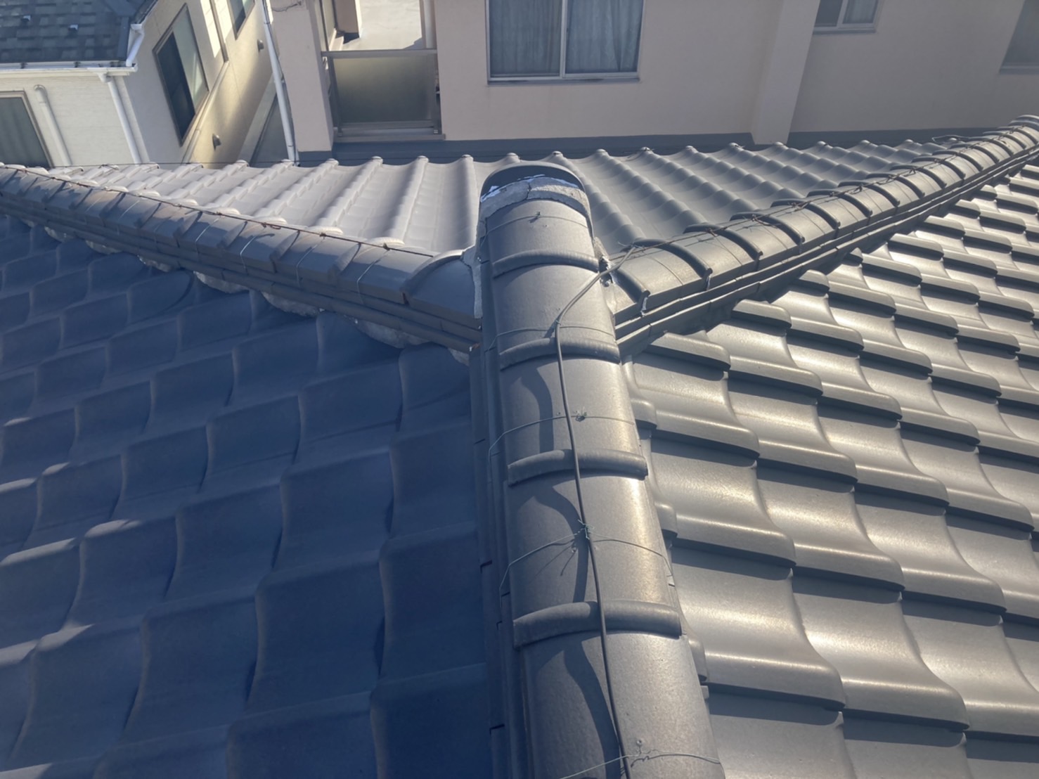 瓦屋根点検　棟瓦