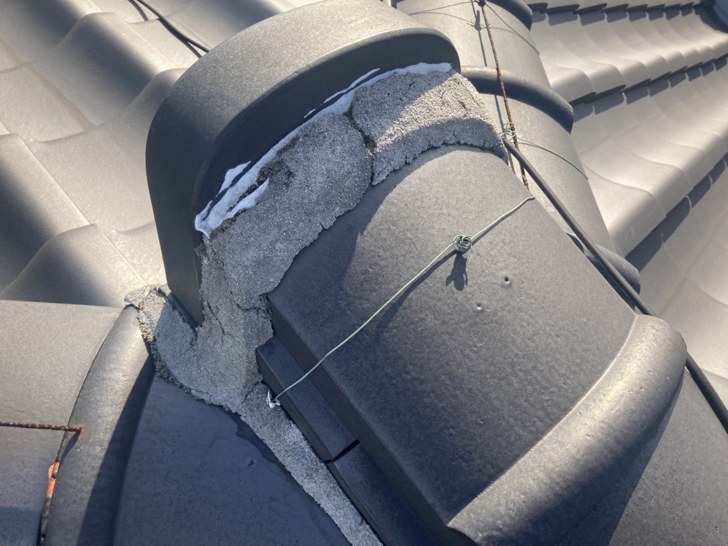 瓦屋根点検　鬼瓦