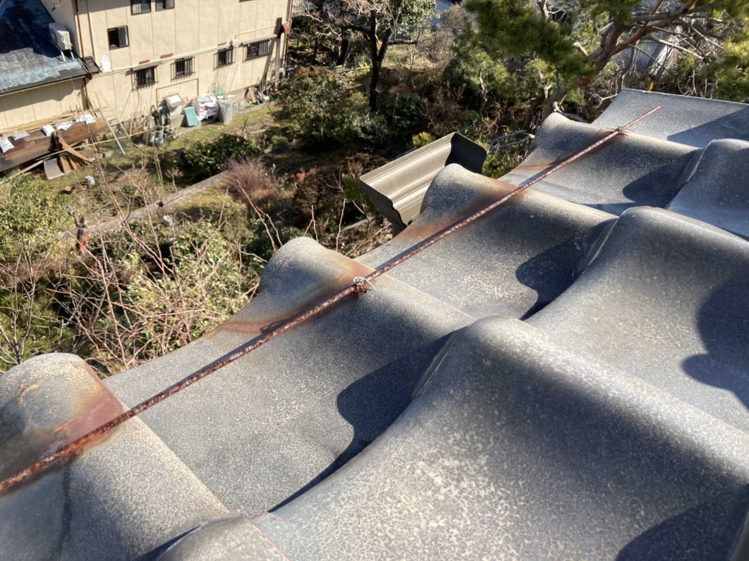 軒先緊結線のサビ