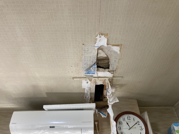 雨漏り箇所　天井からの雨漏り