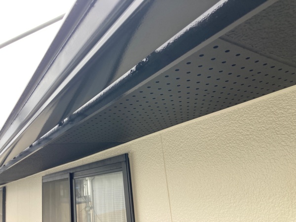 雨樋と鼻隠板の塗装
