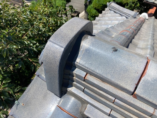 定期点検　鬼瓦の確認
