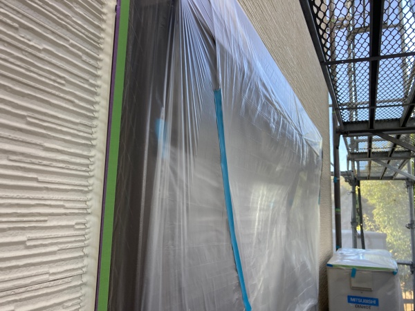 窓まわり養生の状況