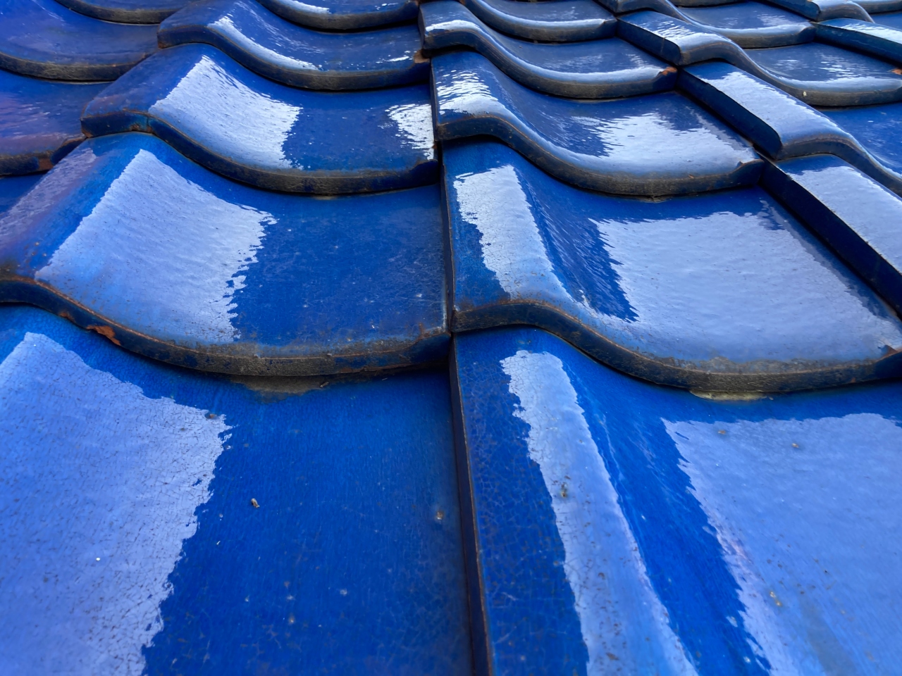 陶器瓦　ズレの調査